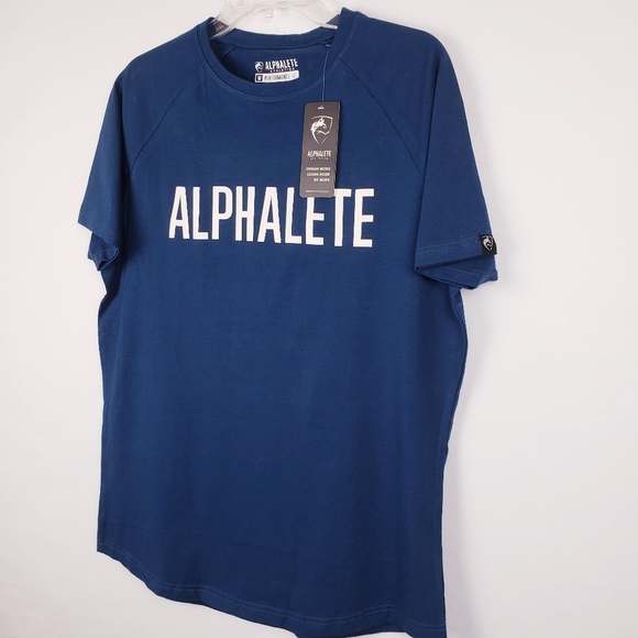 NWT Alphalete Performance Fit S/S T-Shirt Blue Med - Picture 5 of 7